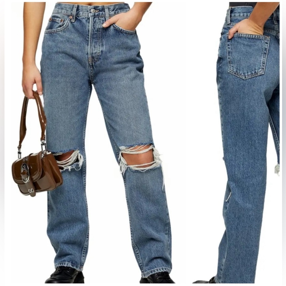 Topshop Distressed Dad Jeans